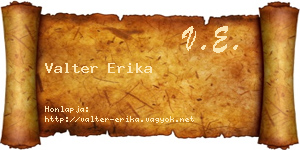Valter Erika névjegykártya